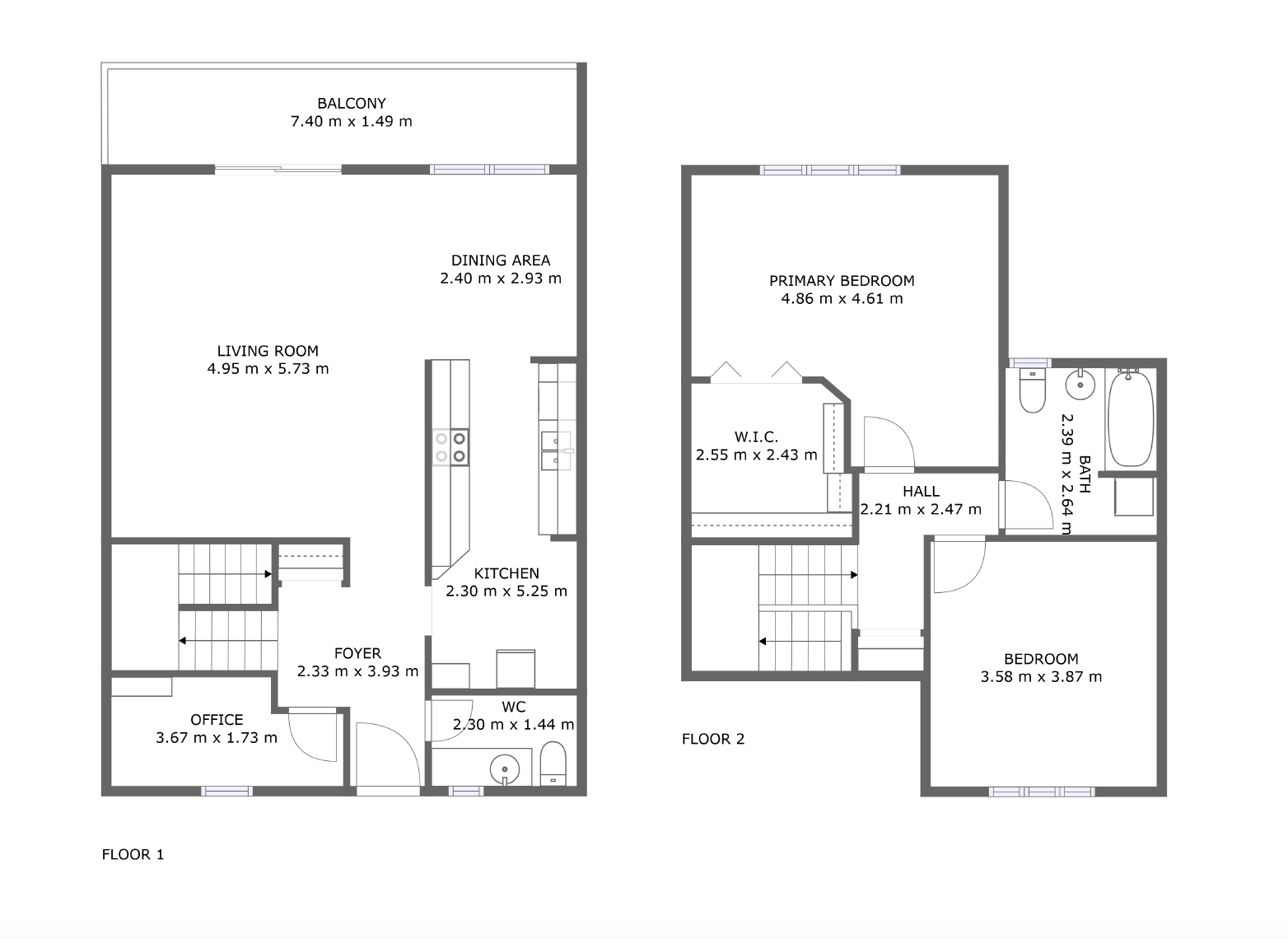 2D Floor plans of 2 storages house in Vancouver 